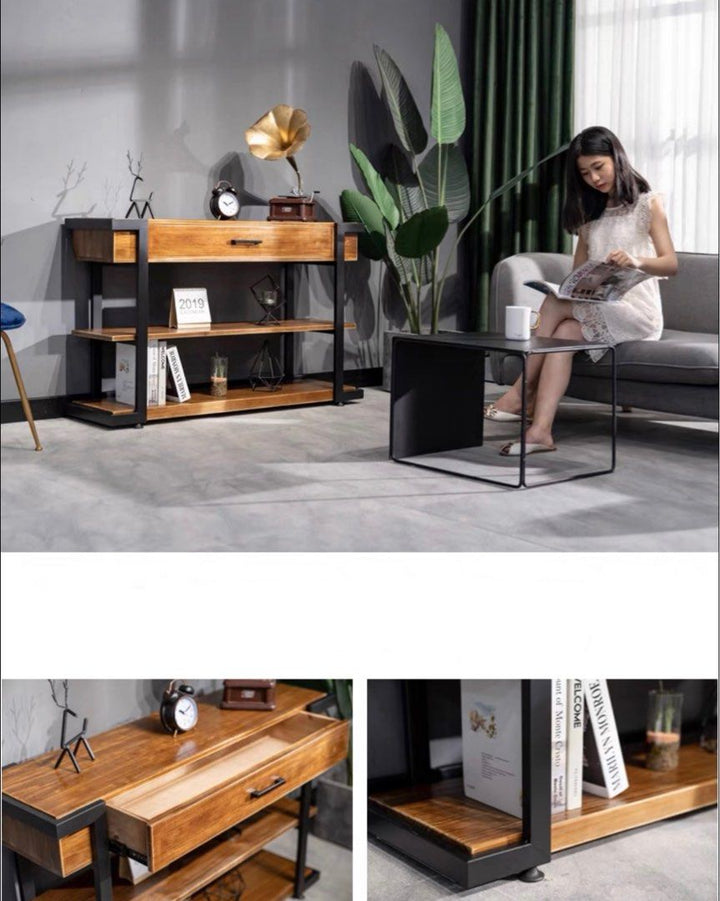 TARAN Rustic Solid Wood Console Table