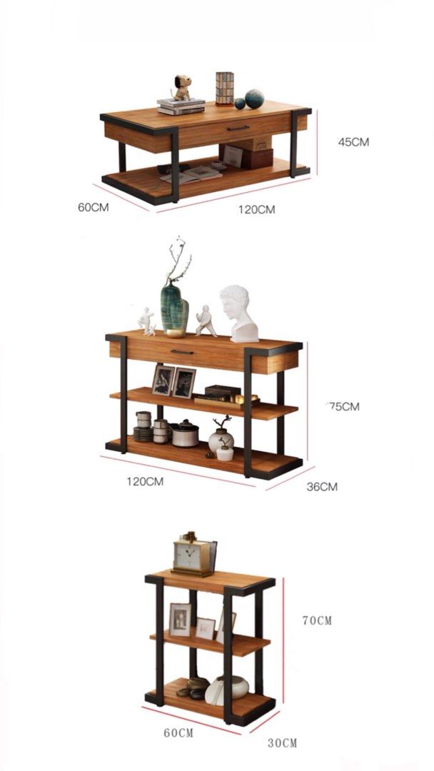 TARAN Rustic Solid Wood Console Table