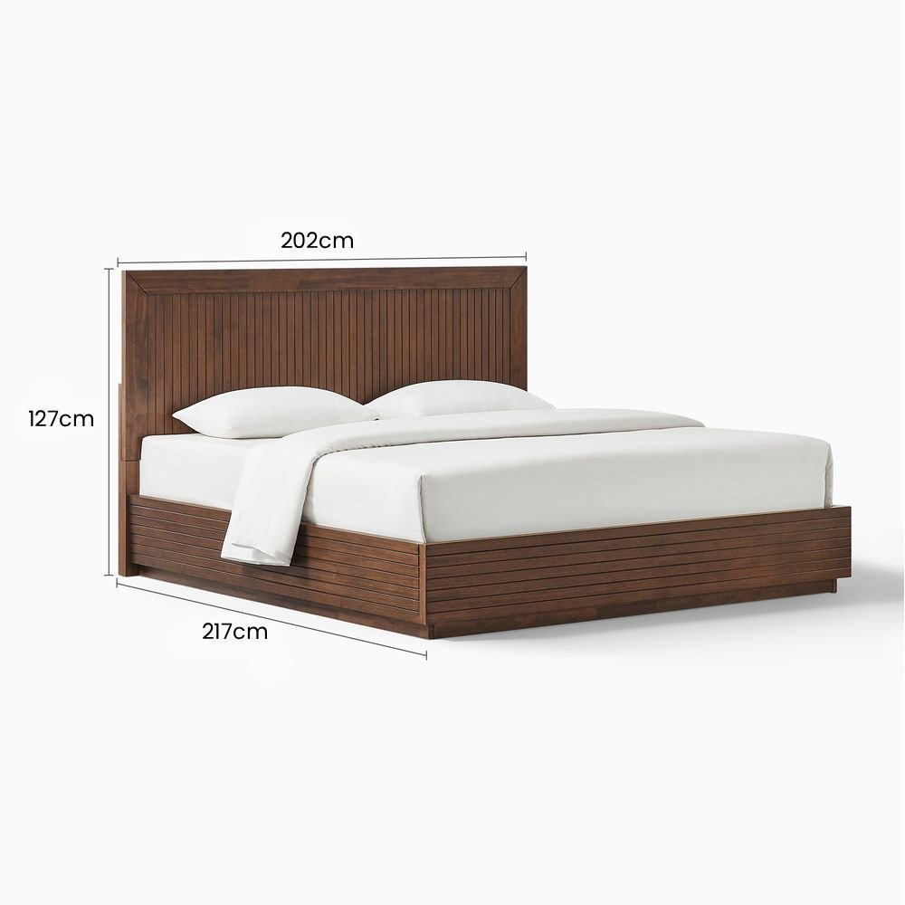 Kaelen Fluted Bed, Queen & King - Exclusivia