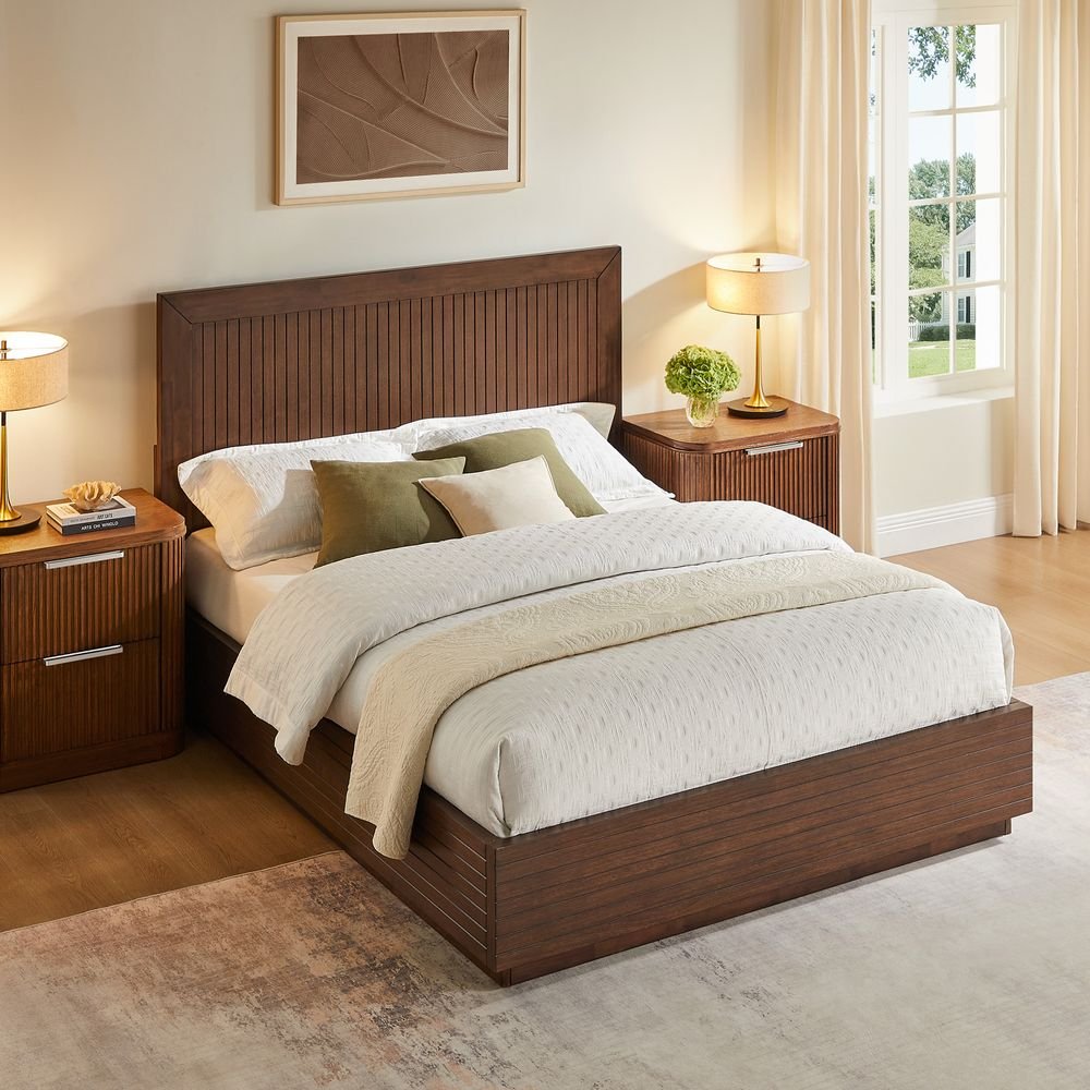 Kaelen Fluted Bed, Queen & King - Exclusivia