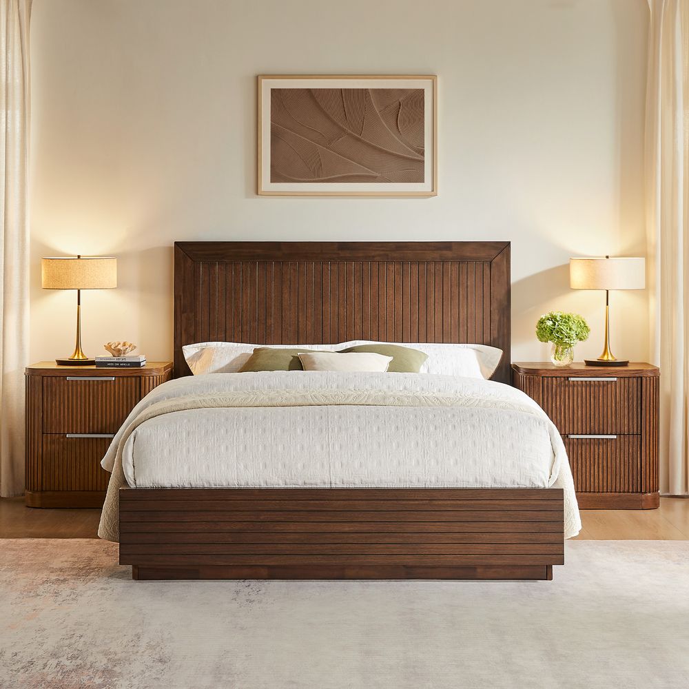 Kaelen Fluted Bed, Queen & King - Exclusivia