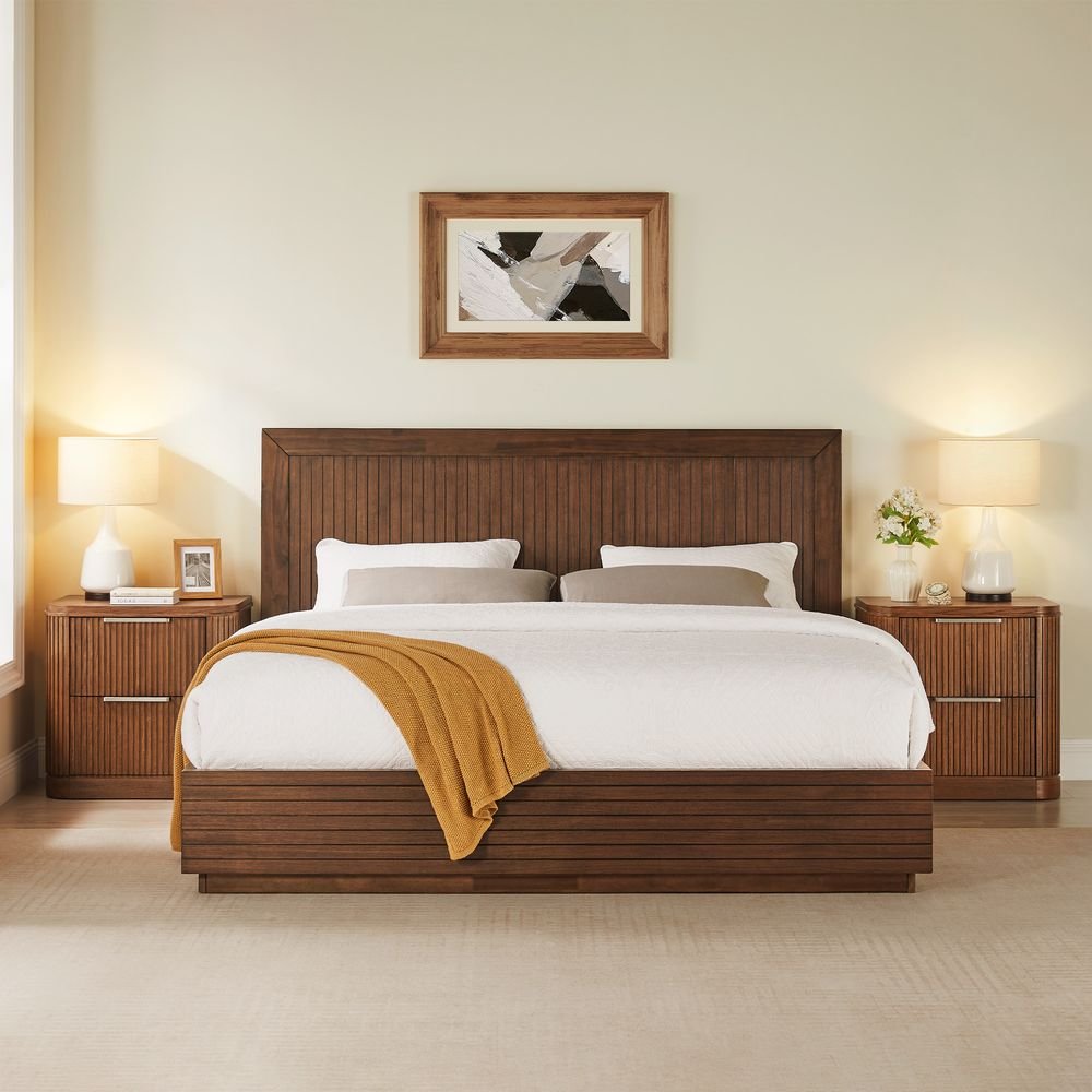 Kaelen Fluted Bed, Queen & King - Exclusivia