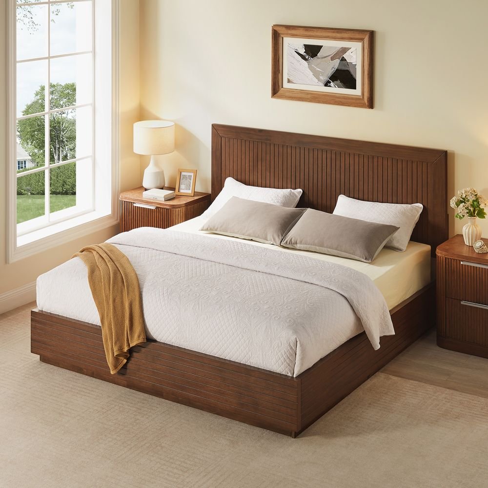 Kaelen Fluted Bed, Queen & King - Exclusivia