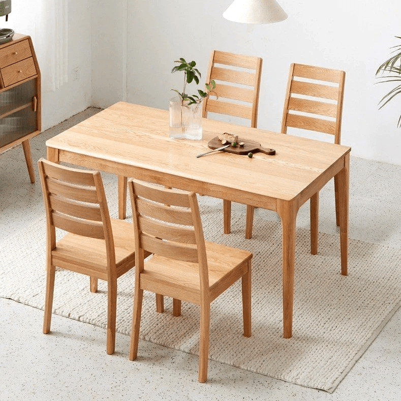 KATO Japandi Oak Wood Dining Table & Chairs - Exclusivia