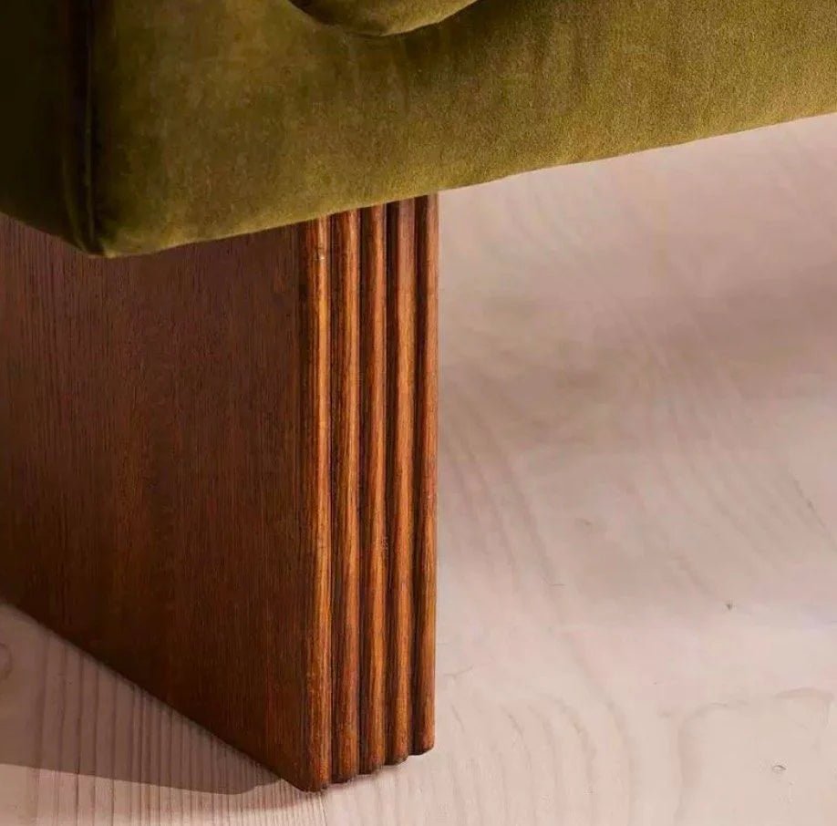 KAVEN Ashwood Velvet Bench - Exclusivia