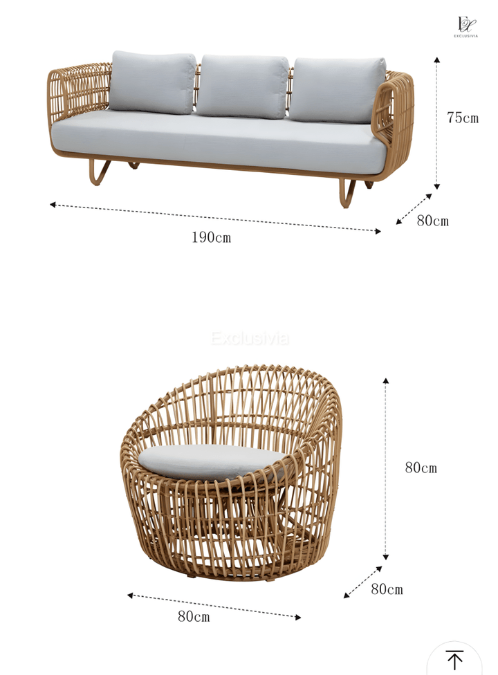 KEERIN Modern Outdoor Rattan Sofa - Exclusivia