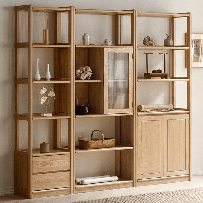 Kenji Japandi Solid Wood Display Shelf - Exclusivia