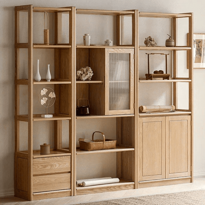 Kenji Japandi Solid Wood Display Shelf - Exclusivia