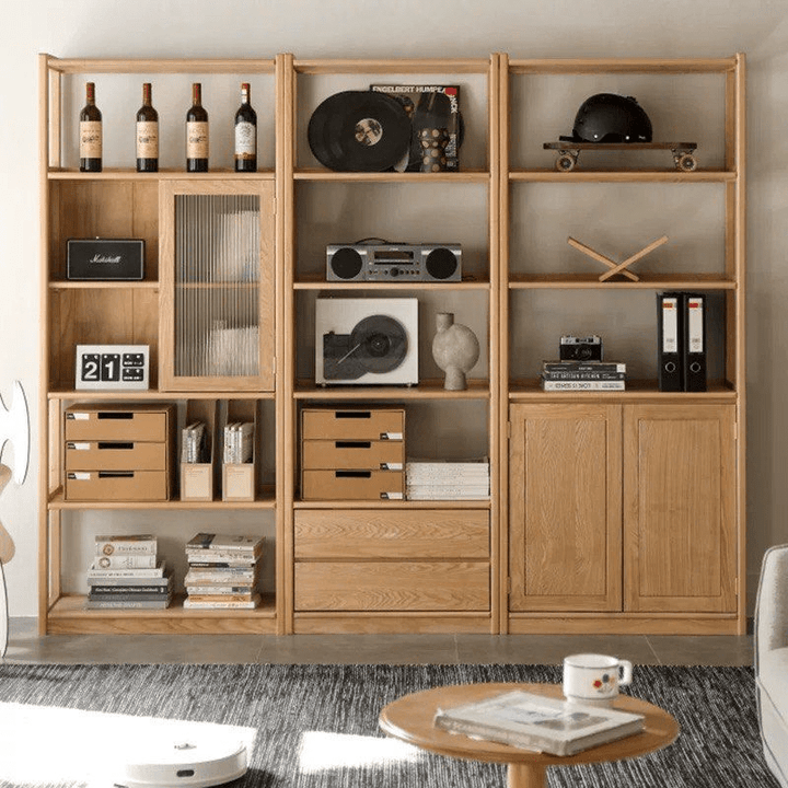 Kenji Japandi Solid Wood Display Shelf - Exclusivia