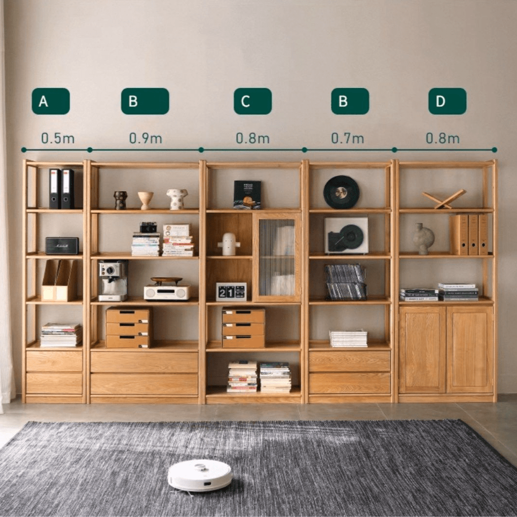 Kenji Japandi Solid Wood Display Shelf - Exclusivia