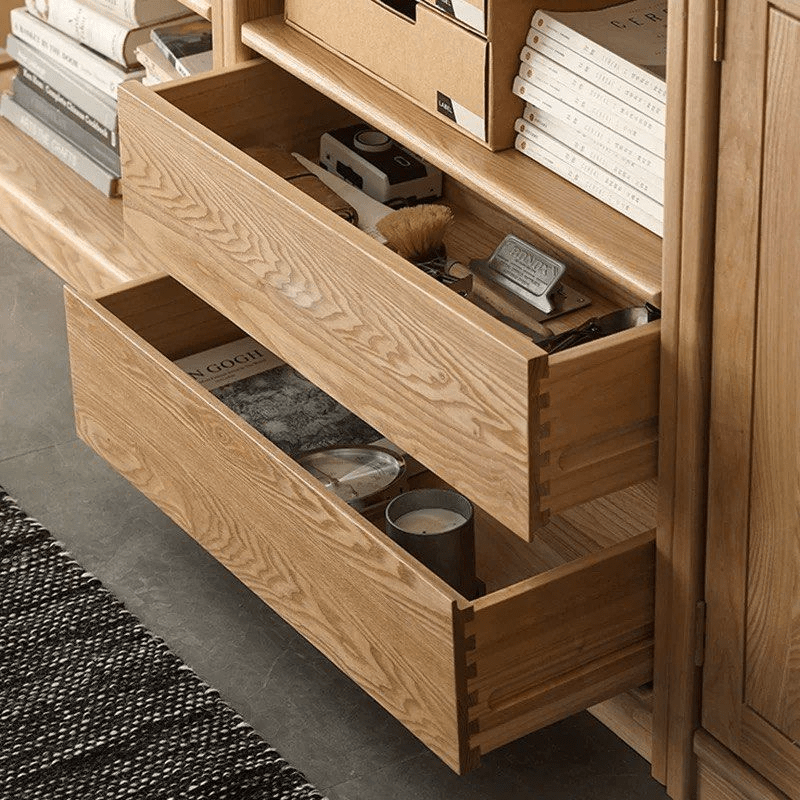 Kenji Japandi Solid Wood Display Shelf - Exclusivia