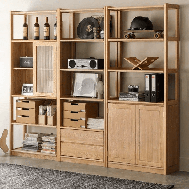 Kenji Japandi Solid Wood Display Shelf - Exclusivia