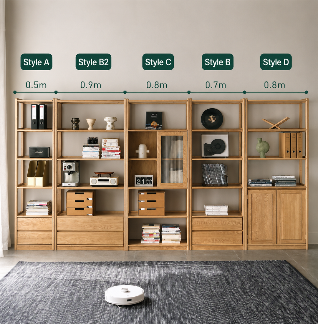 Kenji Japandi Solid Wood Display Shelf