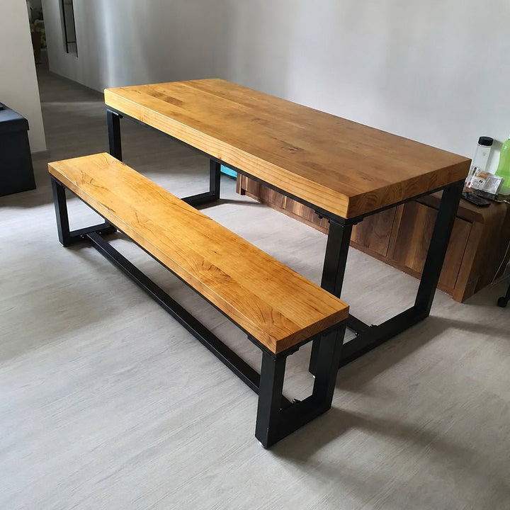 KRON Industrial Pine Wood Dining Table - Exclusivia