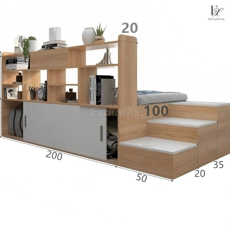 KYOTO Solid Wood Japanese Platform Storage Bed, Bedroom - Exclusivia