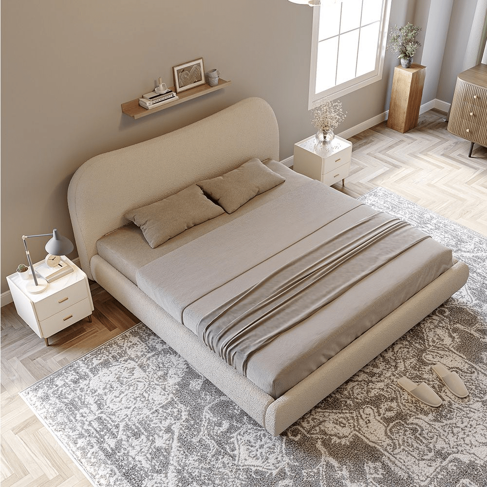 Lambra 175 cm Bouclé Diana Upholstered Bed - Exclusivia