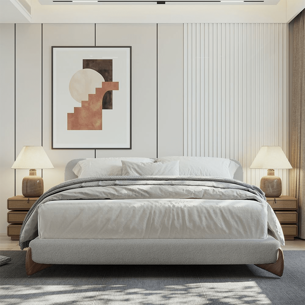 Lambra Bouclé Upholstered Bed - Exclusivia