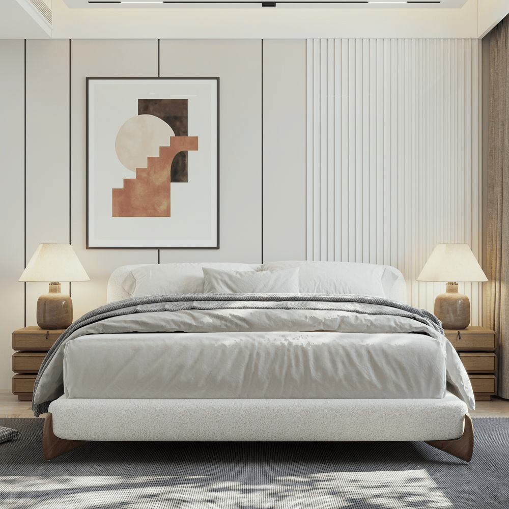 Lambra Bouclé Upholstered Bed - Exclusivia