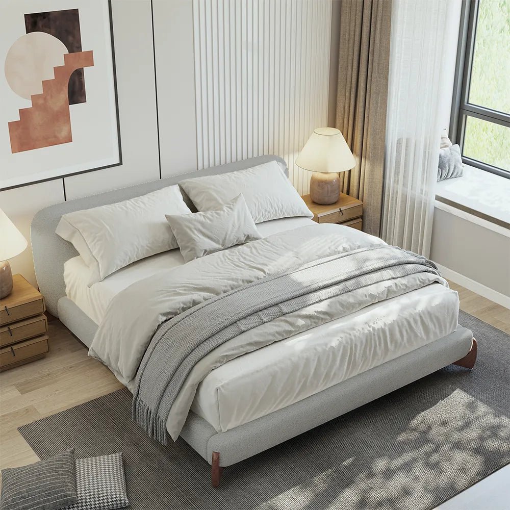 Lambra Bouclé Upholstered Bed - Exclusivia