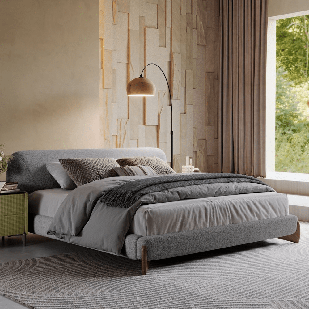Lambra Bouclé Upholstered Bed - Exclusivia