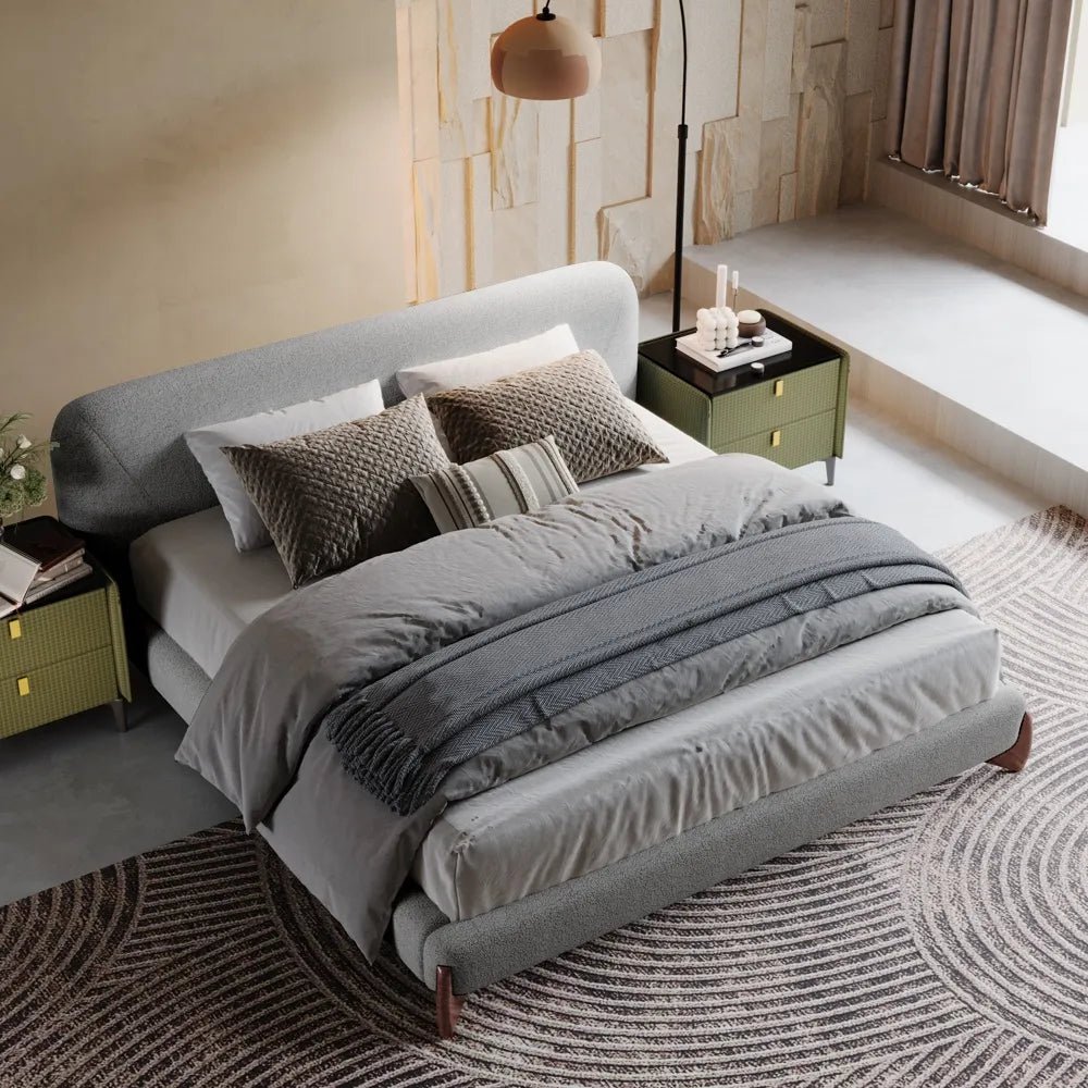 Lambra Bouclé Upholstered Bed - Exclusivia