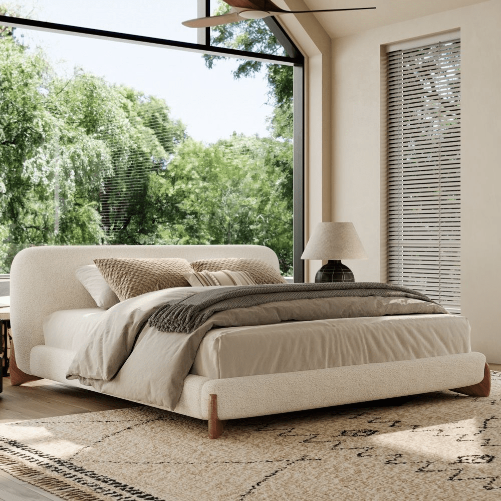 Lambra Bouclé Upholstered Bed - Exclusivia