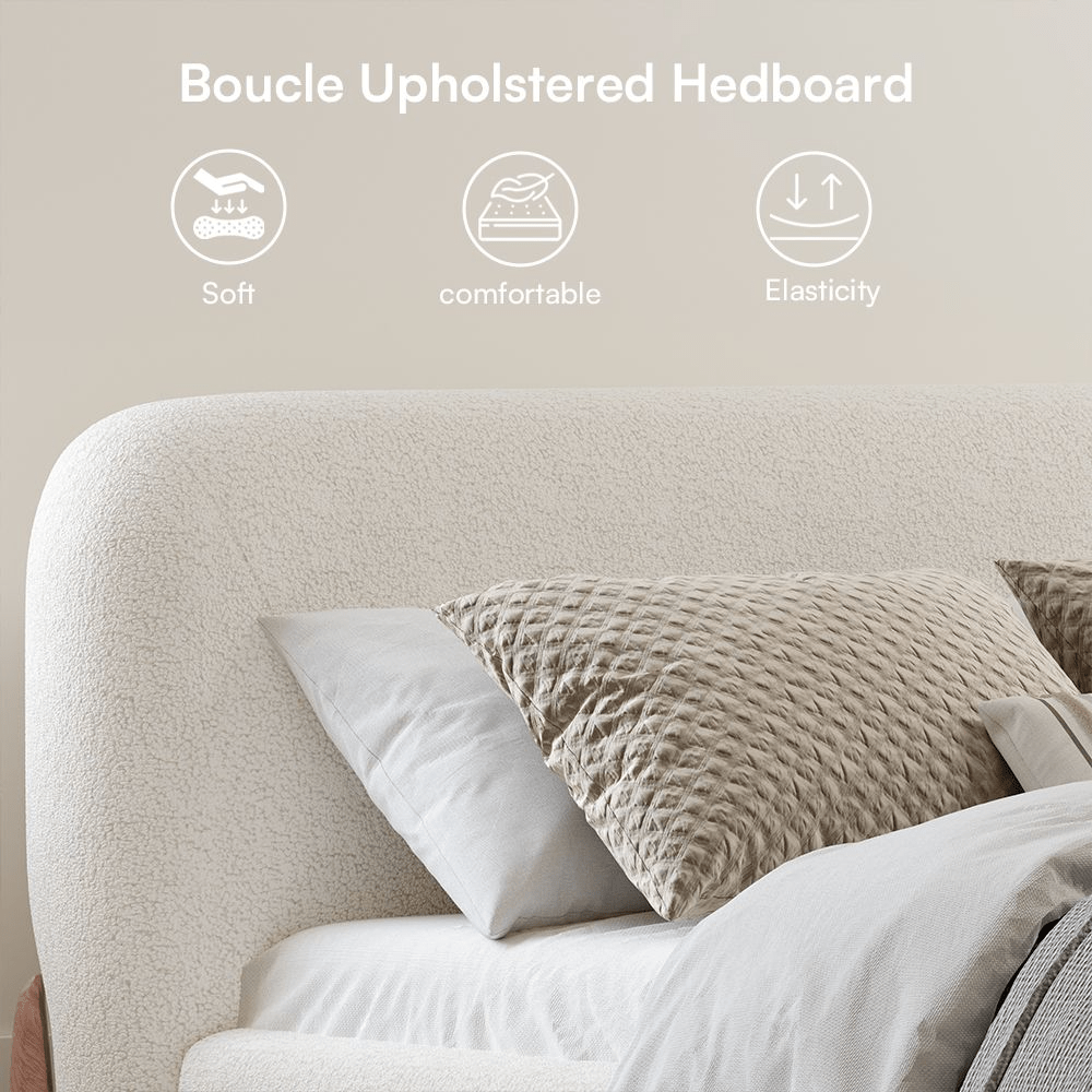Lambra Bouclé Upholstered Bed - Exclusivia