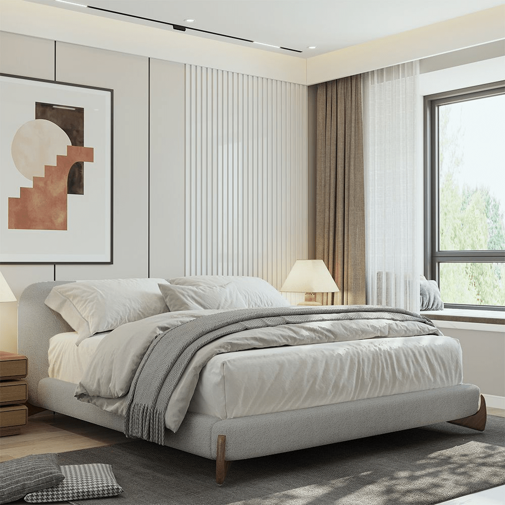 Lambra Bouclé Upholstered Bed - Exclusivia