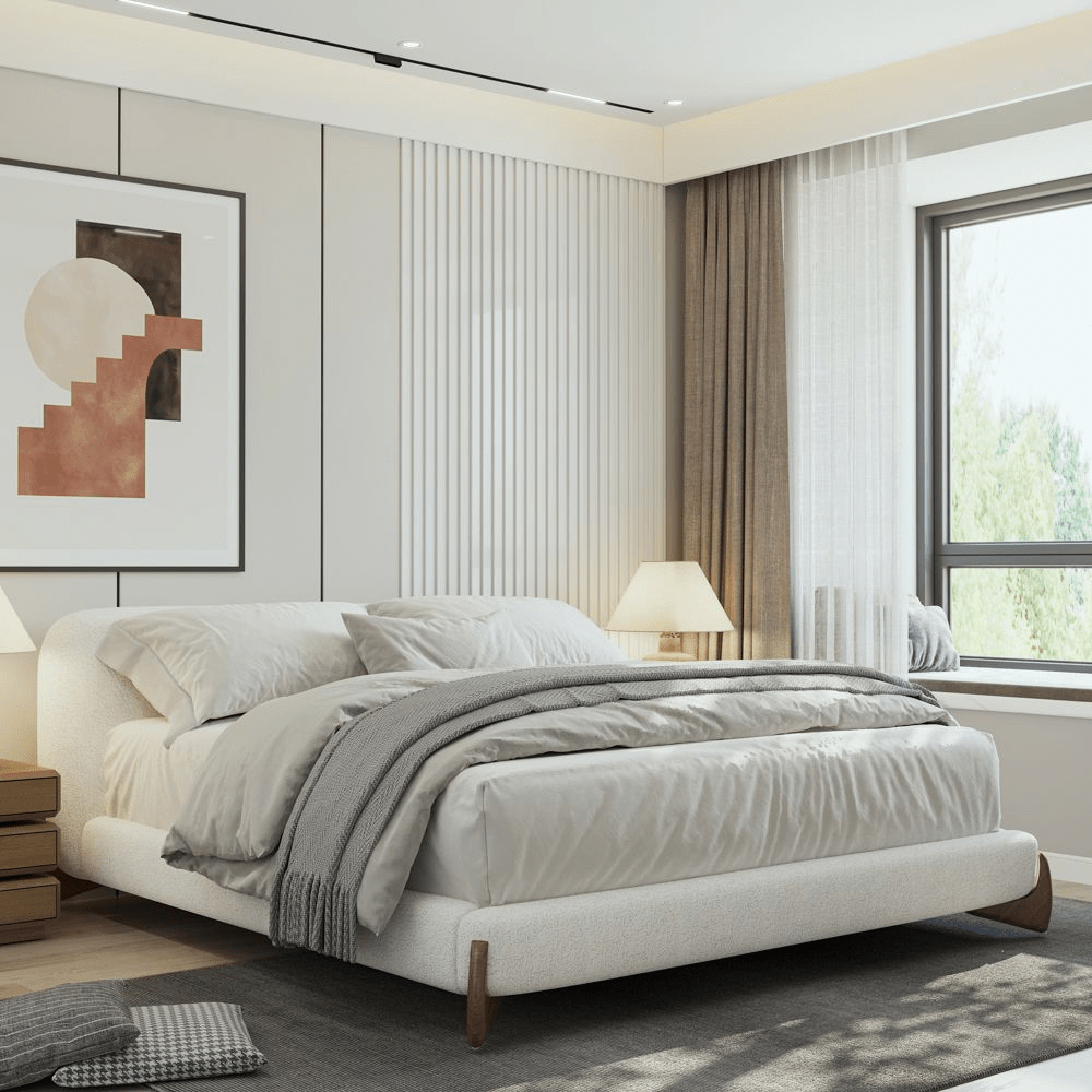 Lambra Bouclé Upholstered Bed - Exclusivia