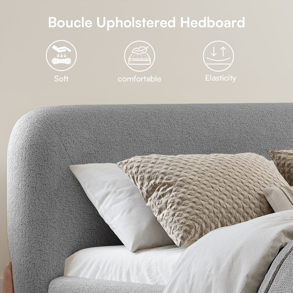 Lambra Bouclé Upholstered Bed - Exclusivia
