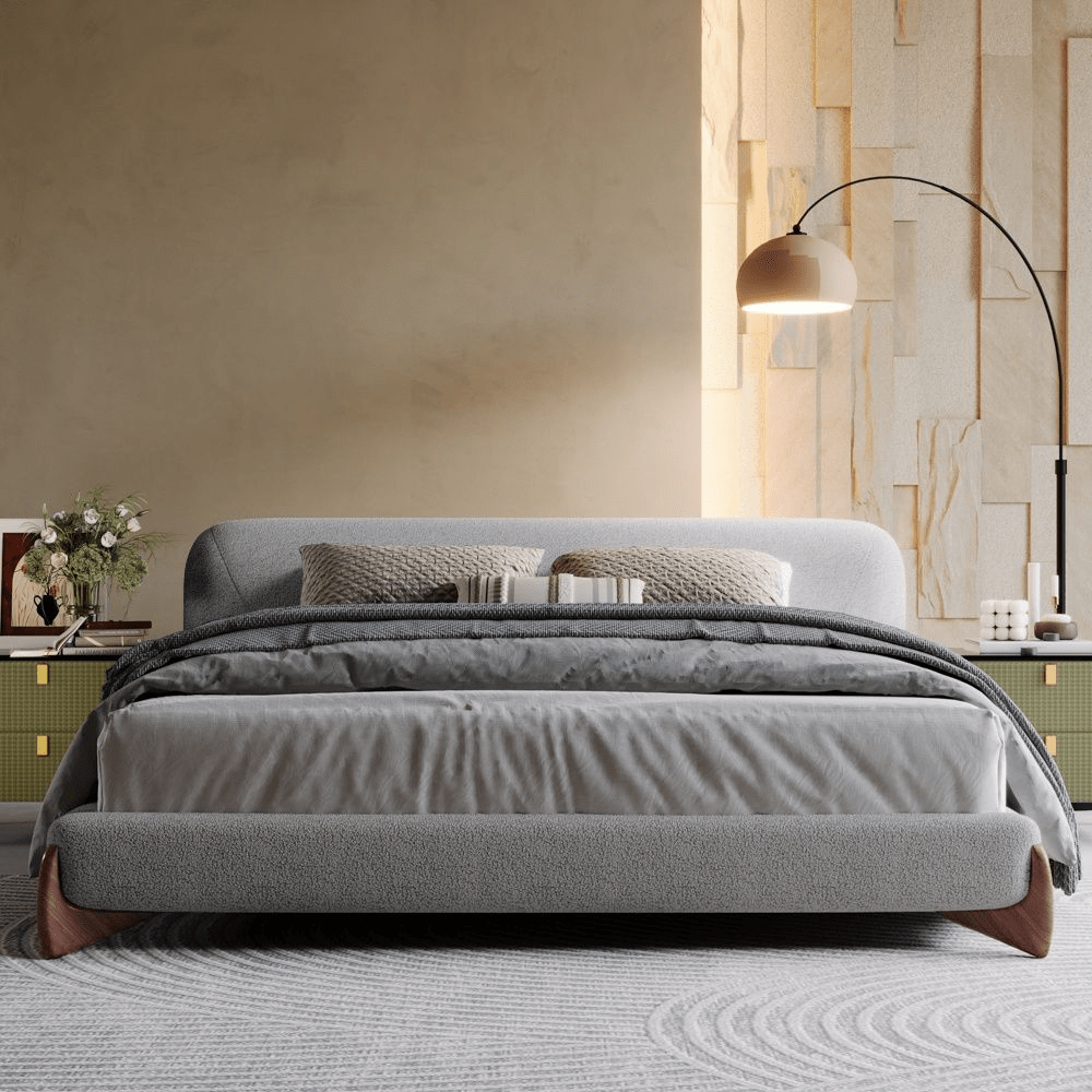 Lambra Bouclé Upholstered Bed - Exclusivia
