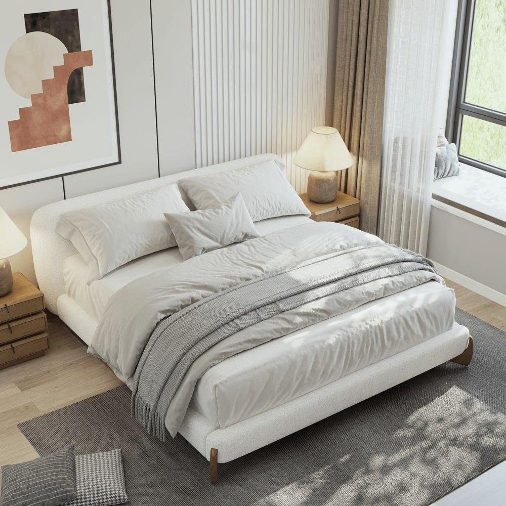 Lambra Bouclé Upholstered Bed - Exclusivia