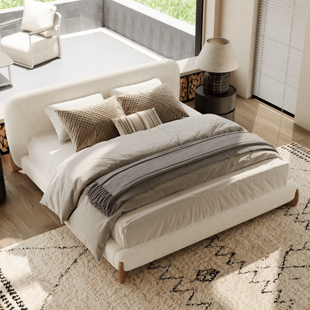 Lambra Bouclé Upholstered Bed - Exclusivia