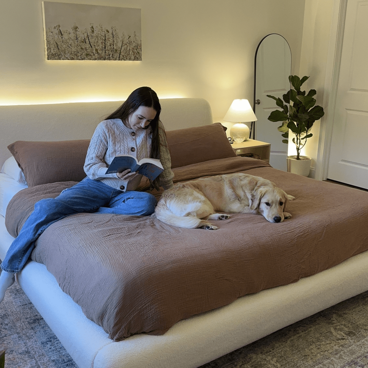 Lambra Bouclé Upholstered Bed - Exclusivia