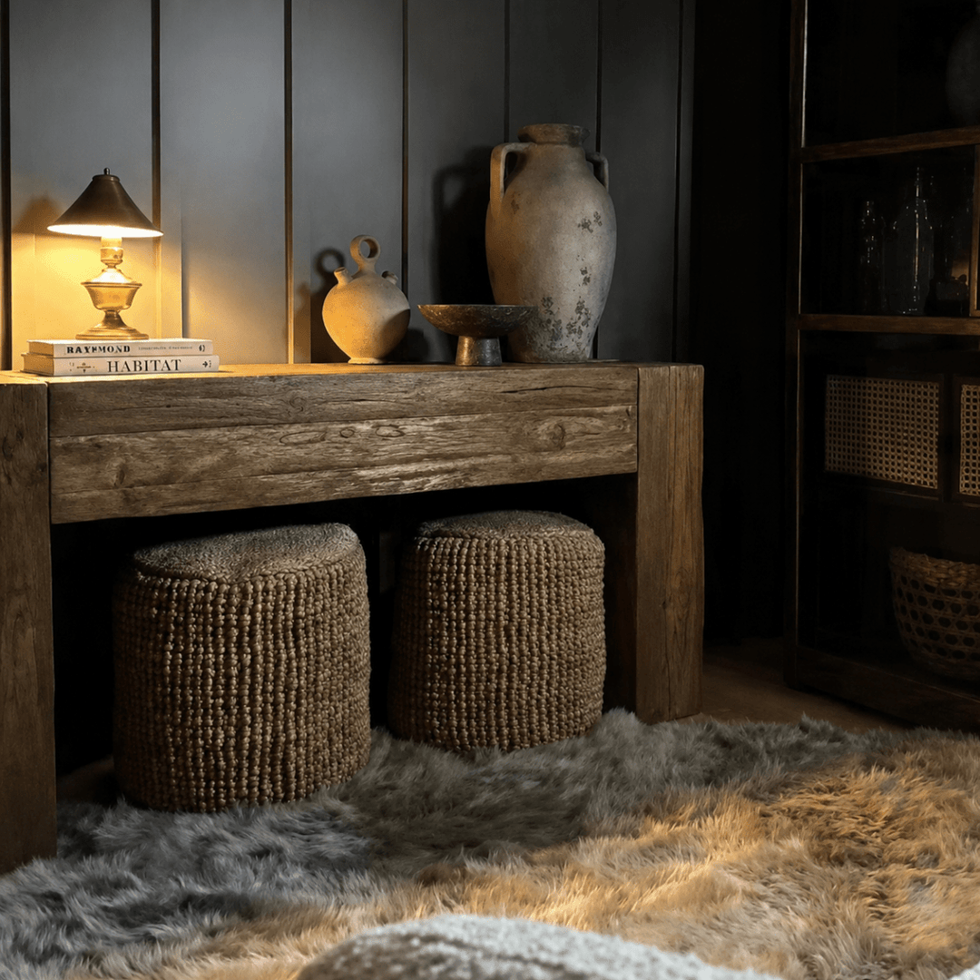 LARA Rustic Pine Wood Console Table - Exclusivia