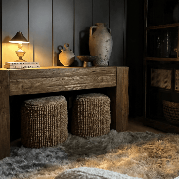 LARA Rustic Pine Wood Console Table - Exclusivia