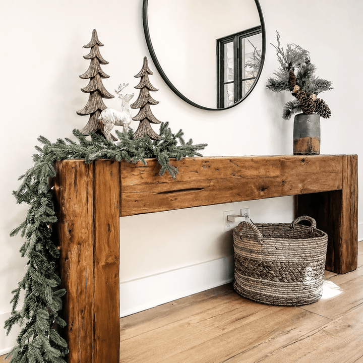 LARA Rustic Pine Wood Console Table - Exclusivia