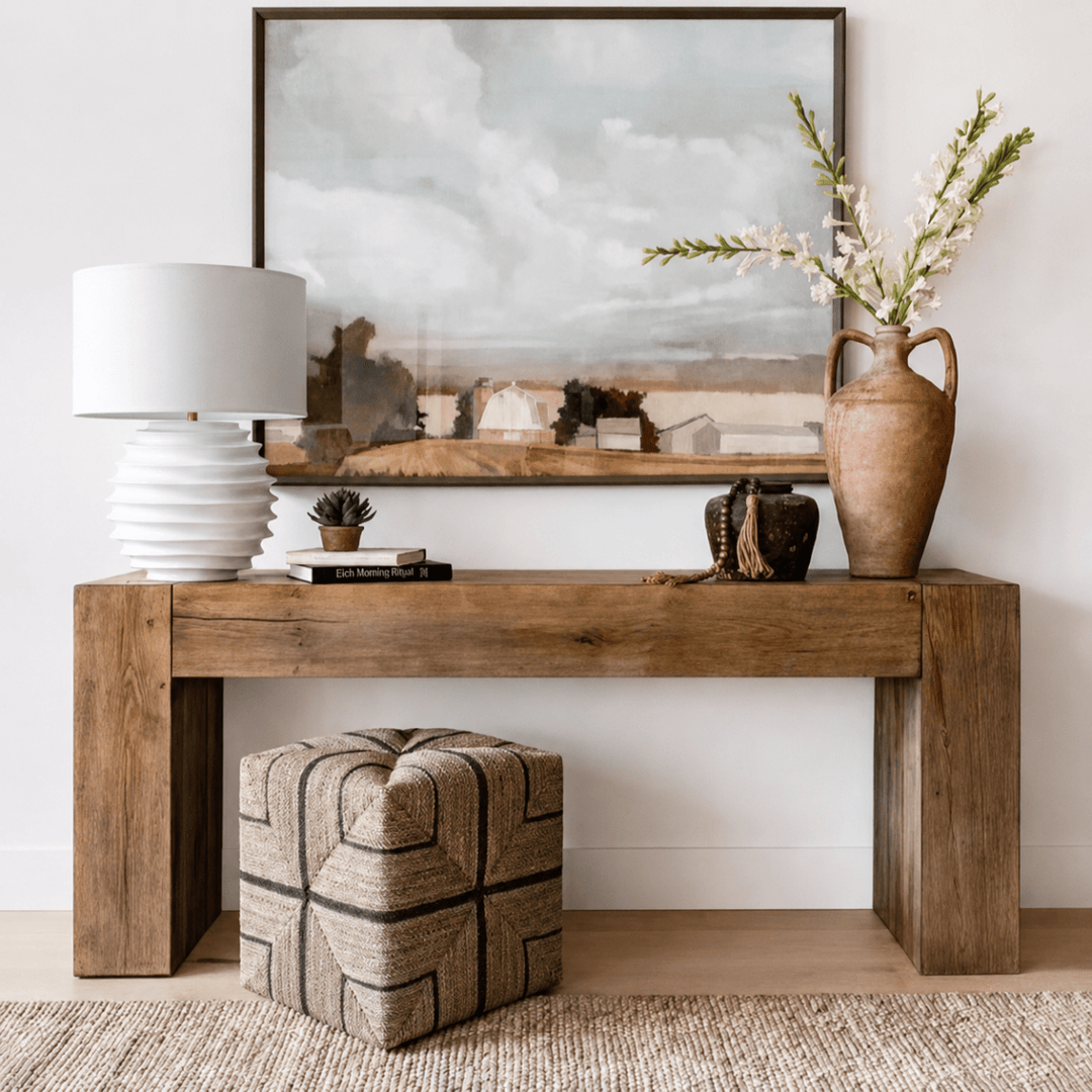 LARA Rustic Pine Wood Console Table - Exclusivia