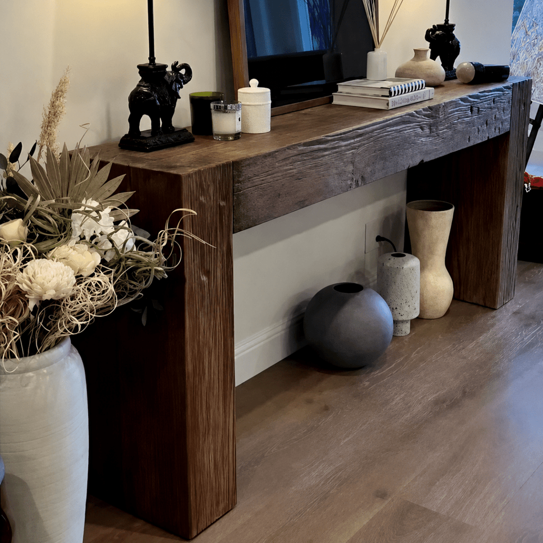 LARA Rustic Pine Wood Console Table - Exclusivia
