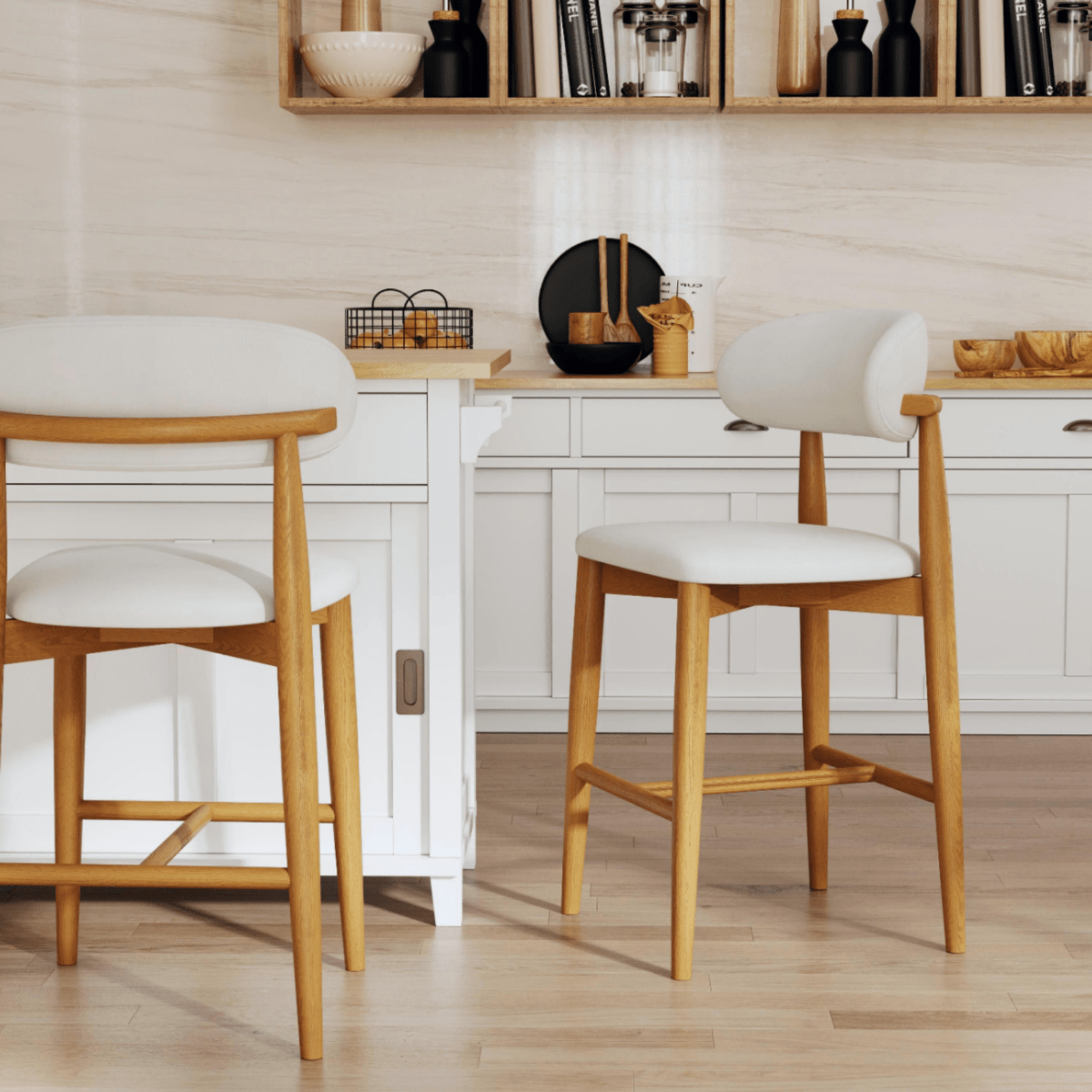 Lawson 61 cm Mid - Century Counter Stools — Set of 2 - Exclusivia