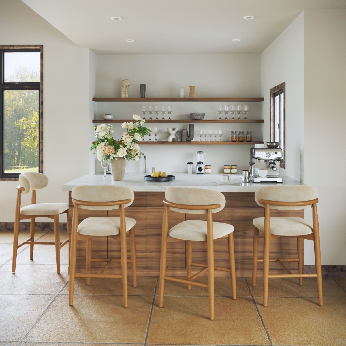 Lawson 61 cm Mid - Century Counter Stools — Set of 2 - Exclusivia
