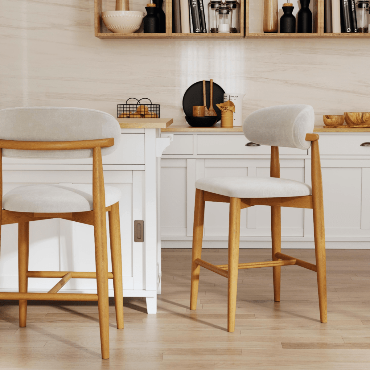 Lawson 61 cm Mid - Century Counter Stools — Set of 2 - Exclusivia