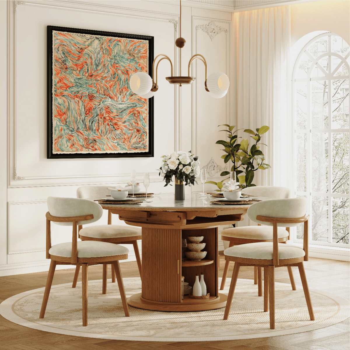 Lawson Mid - Century Swivel Dining Chairs – Set of 2 - Exclusivia