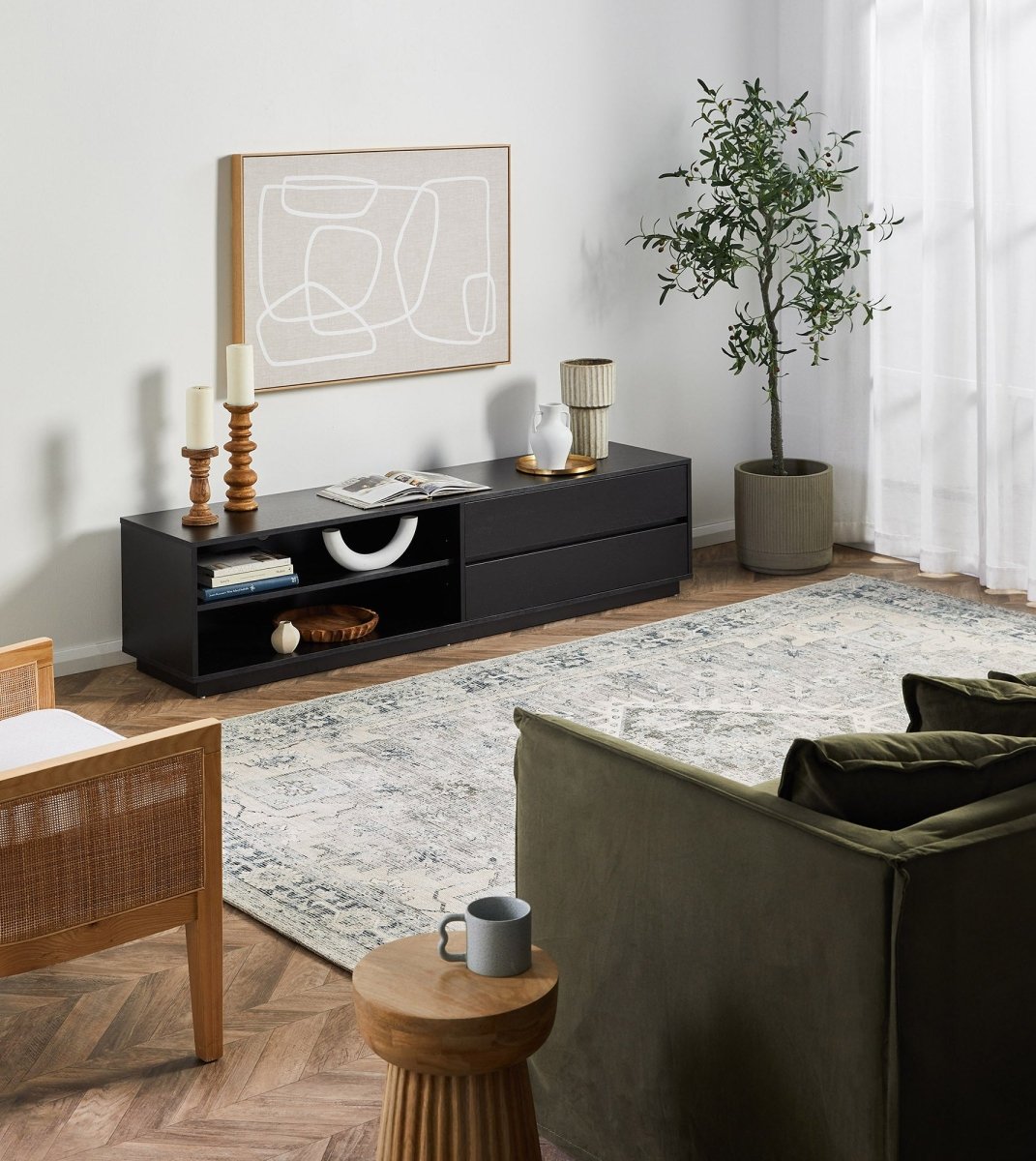 Linea Oak Media Console, 180 cm - Exclusivia
