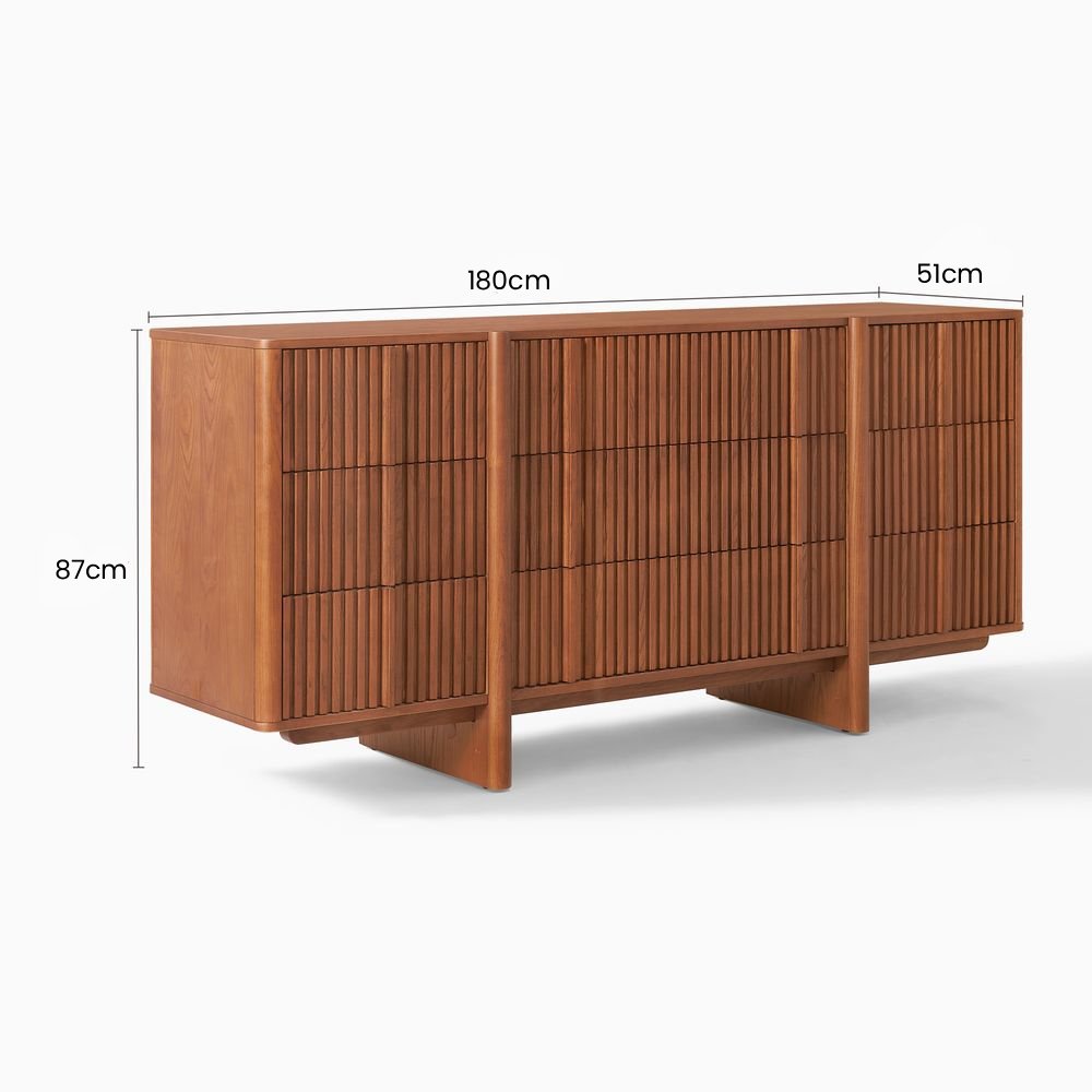 Liora 9 - Drawer Dresser, 180 cm - Exclusivia