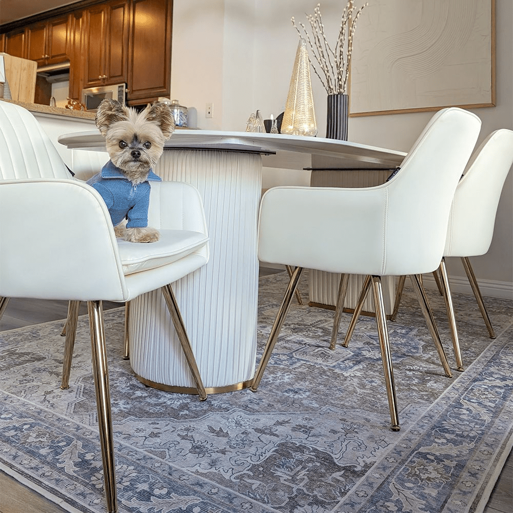 Lira – Oval White Glossy Sintered Stone Dining Table - Exclusivia