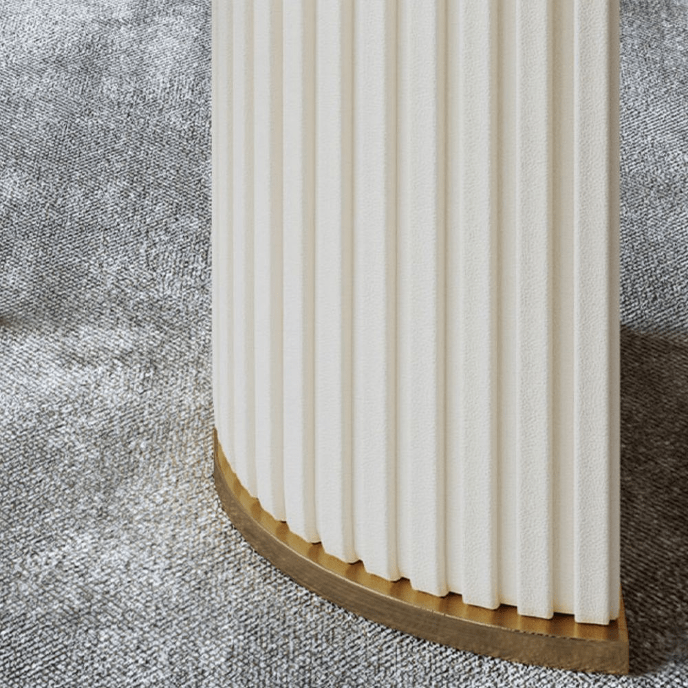 Lira – Oval White Glossy Sintered Stone Dining Table - Exclusivia