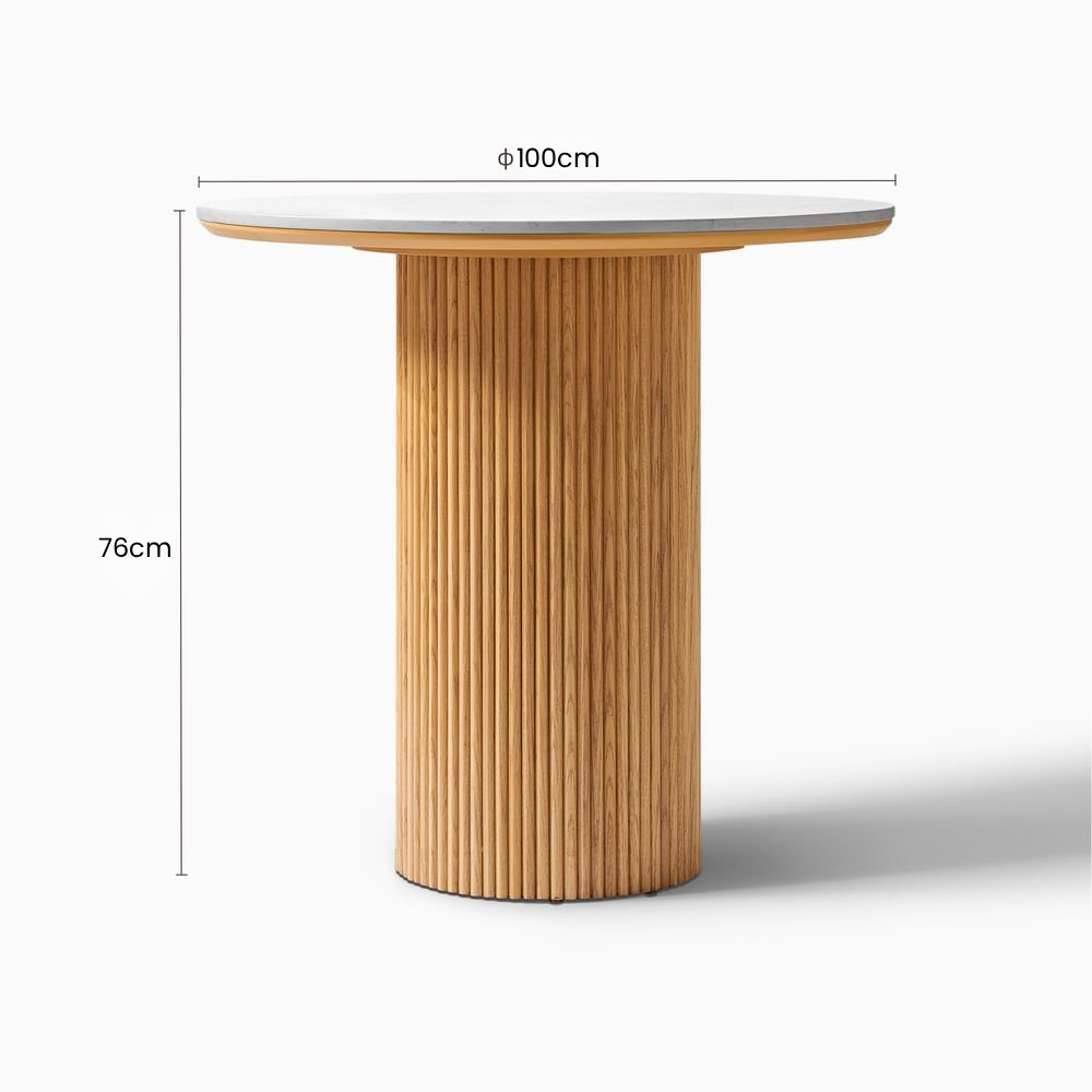 Lumea Natural Dining Table, 80cm & 100cm - Exclusivia