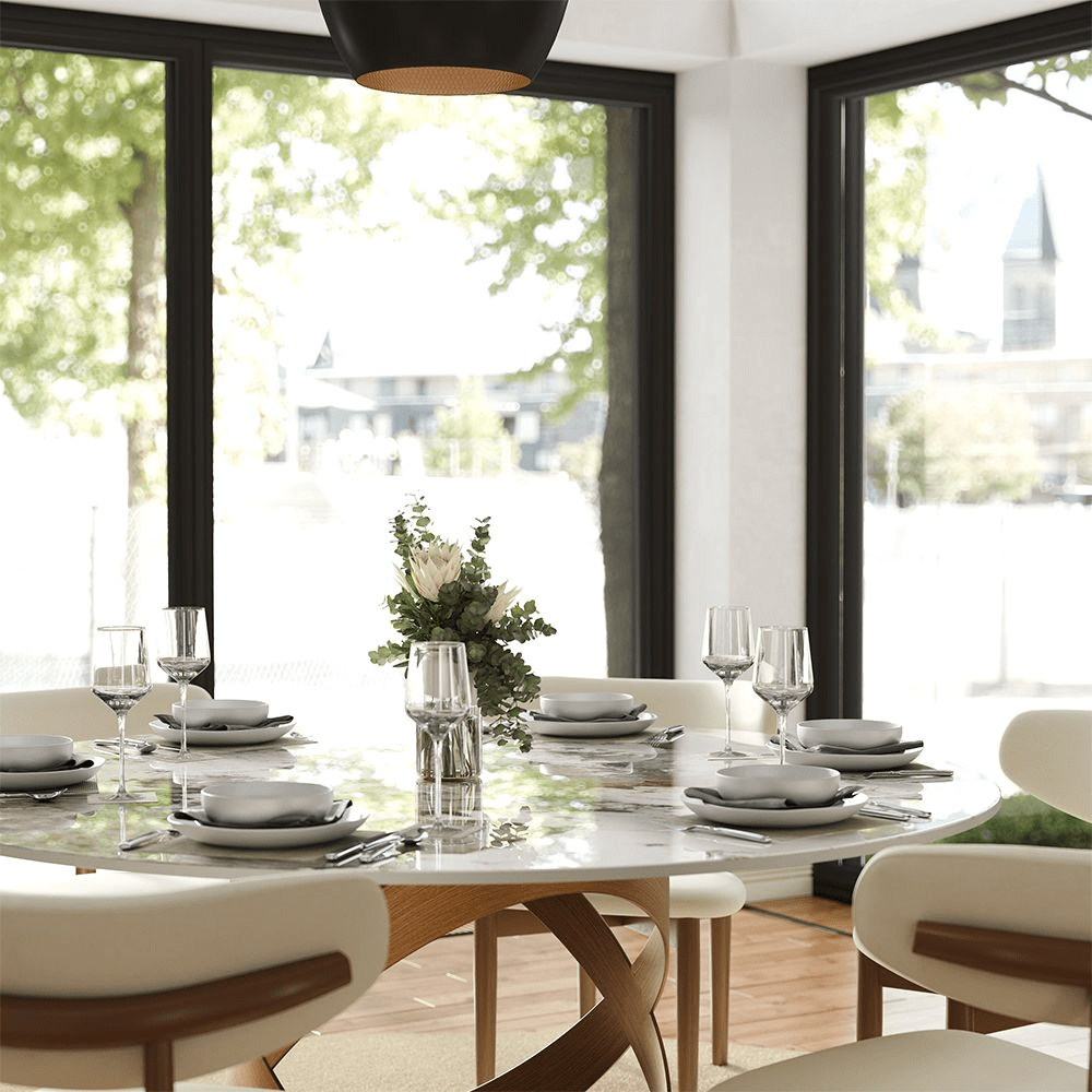 Lumera Sphere Gloss Sintered Stone Dining Table - Exclusivia