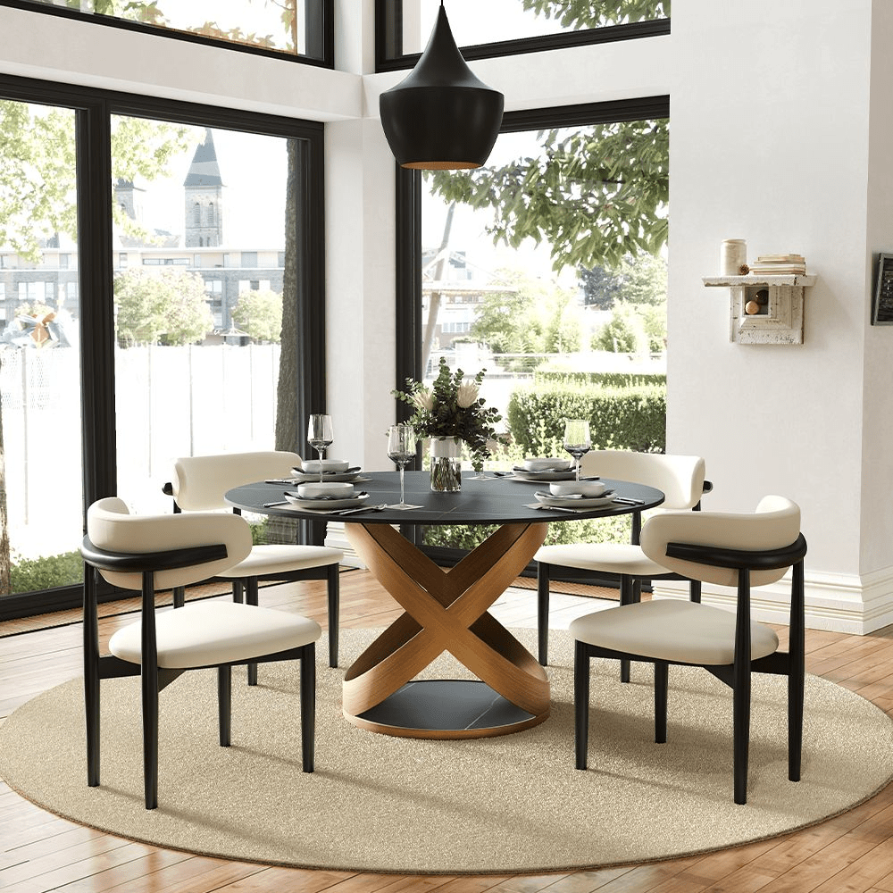 Lumera Sphere Gloss Sintered Stone Dining Table - Exclusivia